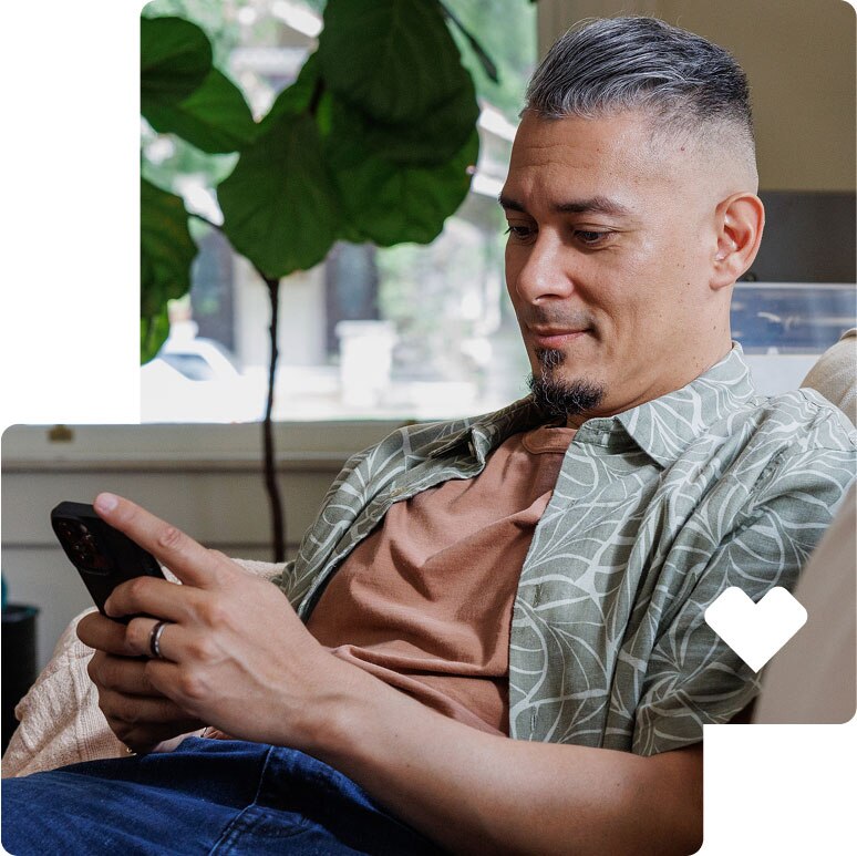 A CVS customer orders refills from their phone.